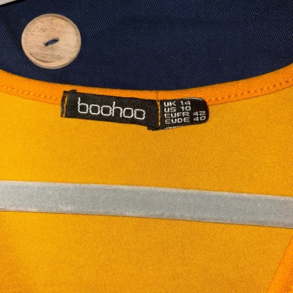 Boohoo Mustard Yellow Wrap Dress-us10 - Picture 11 of 11